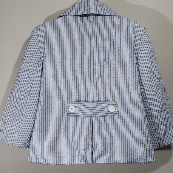 JUDITH HART- Seersucker Blue Blazer/ Jacket, Sz 8 - Picture 4 of 8